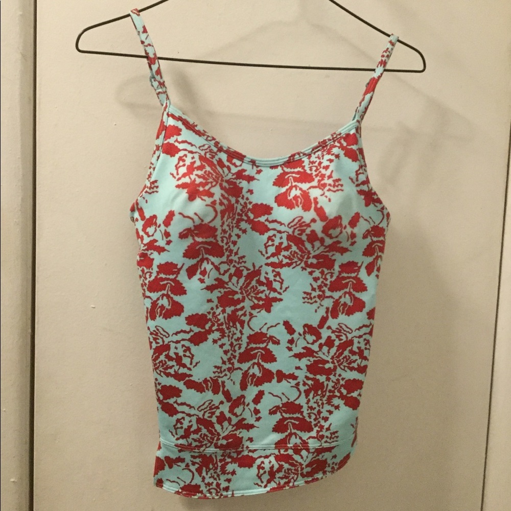 Floral pattern athletic tank top